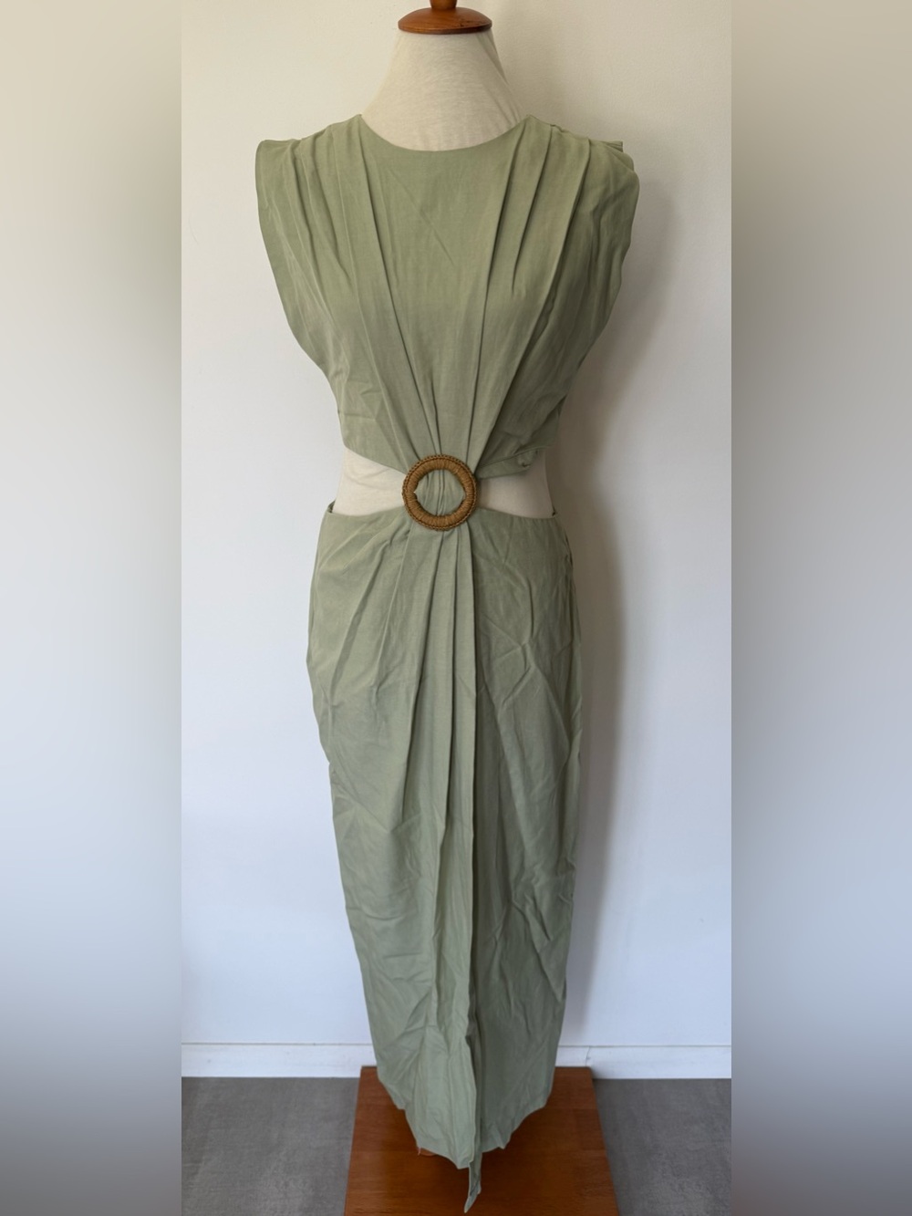 NWT Zara Light Sage Green Sleeveless Dress